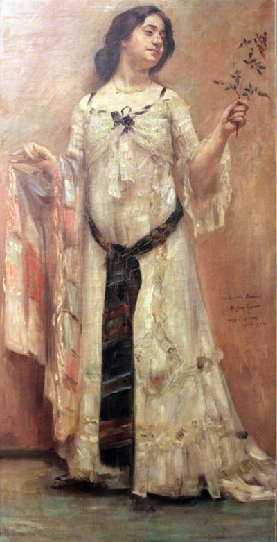 Porträt Charlotte Berend im weißen Kleid von Lovis Corinth